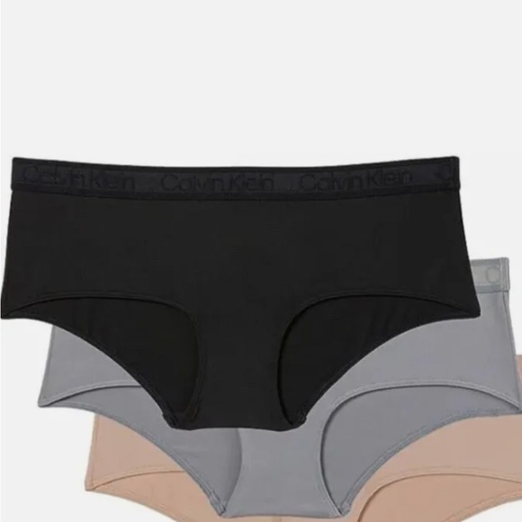 Calvin Klein NWT 3 Pack Hipster - Blue - black-Peach size XL - Picture 2 of 3